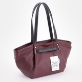 Сумка Саломея 341 гладкий бордо + черный