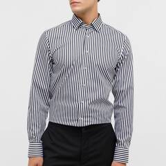 Сорочка мужская Eterna Slim Fit 1056-F11U-39 в броские чёрные полоски
