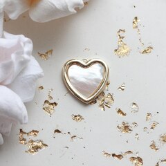 УЦЕНКА!!! Подвеска Сердце с перламутром 20*20 мм, позолота, У071