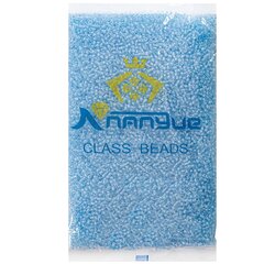 
          Бисер Alingar размер №8 вес 450 гр., прозрачный кристалл, внутри голубой, пакет