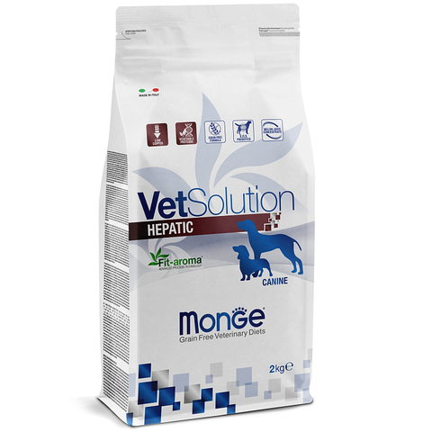 Диетический корм Monge VetSolution Dog Hepatic Гепатик для собак при заболеваниях печени 2 кг
