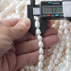 Жемчуг натуральный речной, рис, 8,5-11,3 мм, 1 нить, Ж026