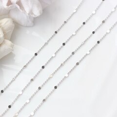 Цепочка с монетками, тонкая, 1,8*1,1 мм, родий, 1 м, А012