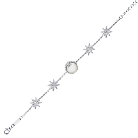 Браслет Новолуние Звезды Родий