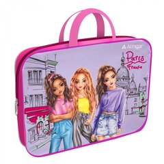 
          Папка с ручками 1 отделение, А4 260х340х80 мм, Alingar, ПВХ, ручки тесьма, дизайн с одной стороны, молния сверху, внутр. карман, "Модные девчонки"