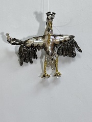 Аист ИОШИ (брошь-кулон из серебра)