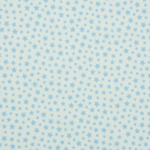 Ткань хлопковая голубой звездопад на белом, отрез 50*80 см