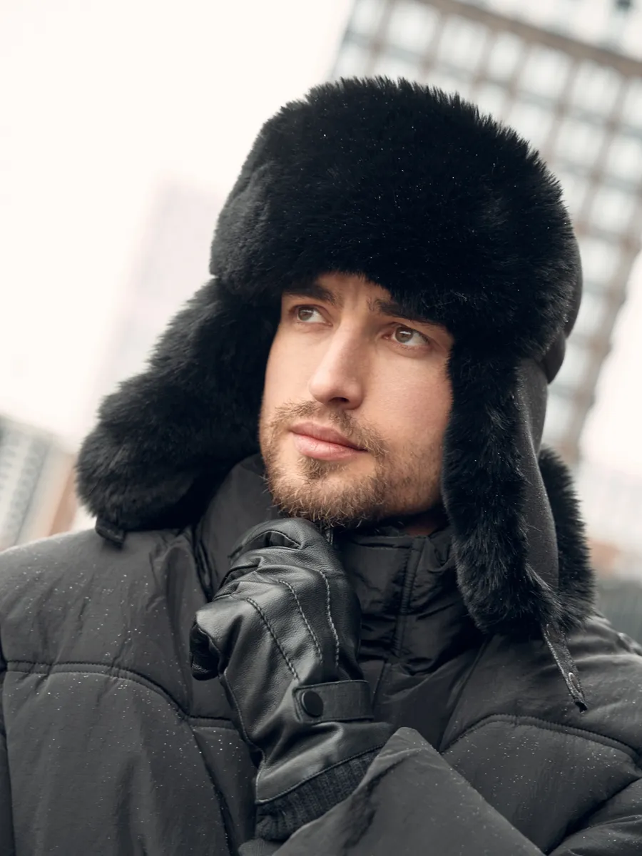 Шапка-ушанка мужская