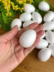 №2 Яйца пасхальные, Белые ОКРУГЛЫЕ, из пенопласта, размер 5*3,5 см, набор 20 штук.
