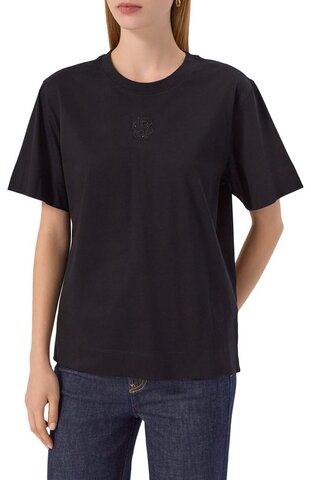 BOSS Футболка свободного кроя с фирменным лого из страз