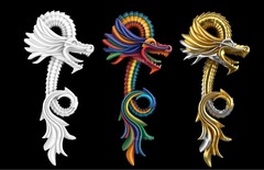 Силиконовый молд № 499 Дракон правый