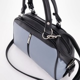 Сумка Саломея 257 гладкий серо-голубой + черный