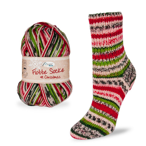 Новогодняя носочная пряжа Rellana Flotte Socke Christmas купить