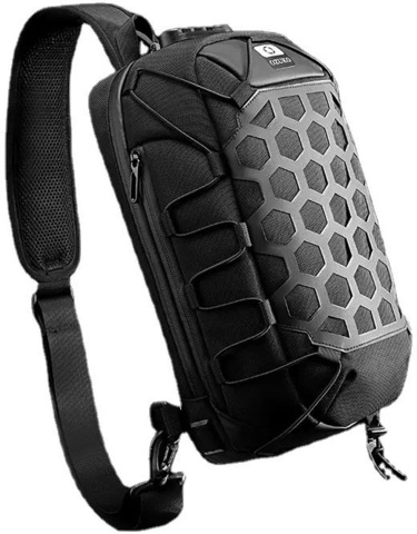 Картинка рюкзак однолямочный Ozuko 9357 Black - 2