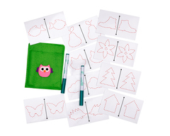 Набор многоразовых карточек для рисования двумя руками "Сова"