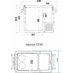 Компрессорный автохолодильник Alpicool CF55 (12V/24V/220V, 55л)