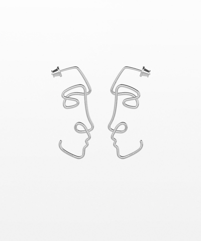 Серьги Интроверт silver
