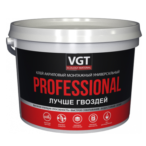 клей VGT монтажный белый professional 0,8кг