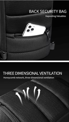 Картинка рюкзак однолямочный Ozuko 9357 Black - 7