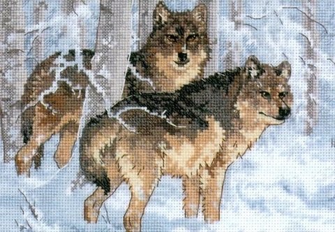 Набор для вышивания Зимние волки. Арт. 1031