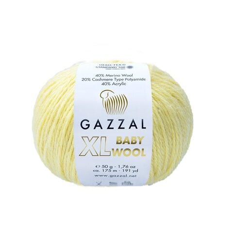 Пряжа Gazzal Baby Wool XL 833 лимонный
