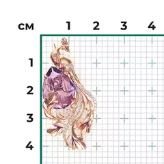 04-0234-00-225-1110-46 - Брошь из золота с аметистом, белым топазом и эмалью