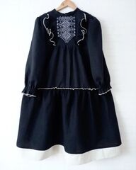 ❀ Славяна. Черное платье с вышивкой PL-42198