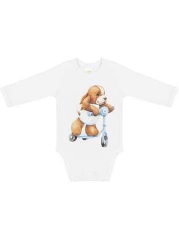 Боди с принтом "Собачка на самокате"