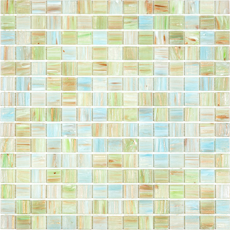 Jada-m Мозаика для бассейна смешанного цвета чип 20 стекло Alma Mix зеленый светлый квадрат глянцевый
