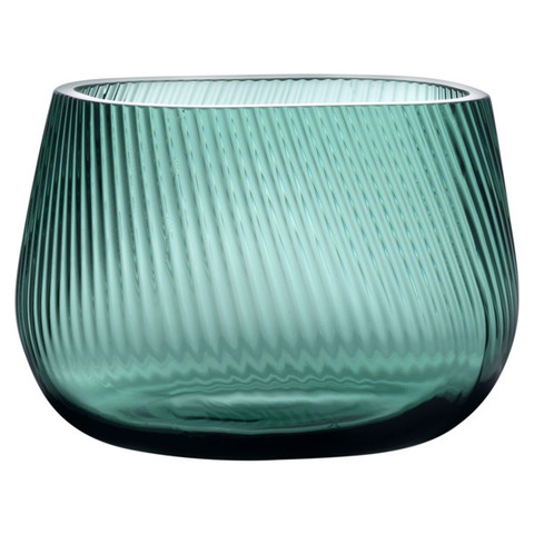 Ваза прямоугольная 20х18см Nude Glass Опти бирюзовая