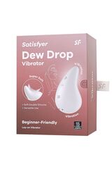 Белый вибромассажер в форме капли Dew Drop - 