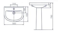 УМЫВАЛЬНИК  ROSA СТАНДАРТ 56
