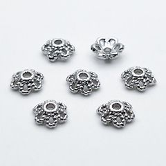 Шапочка, цвет серебро (родий), размер 5,5*2 мм, цена за 10 шт