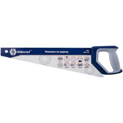 Ножовка по дереву КОБАЛЬТ 500 мм, шаг 3,5 мм/ 7 TPI, закаленный зуб, 3D-заточка, двухкомпонентная рукоятка, чистый рез (Арт. 246-135)