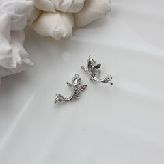 УЦЕНКА!!! Коннектор Рыбка Карп с фианитами 17*10 мм, родий, У093