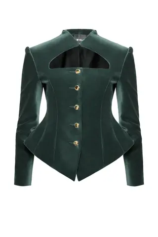 “Velvet moon” Жакет приталенный из шелковистого бархата