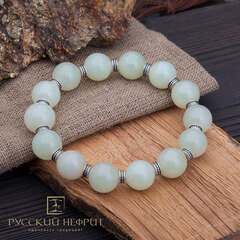 Браслет "Восток". Буромский нефрит. 12мм.