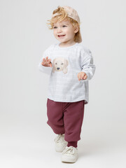 лонгслив  для мальчика  КР 302908/св.серый меланж,полоска к630