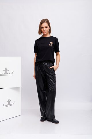 Liu Jo Брюки широкие из эко-кожи с эластичным поясом