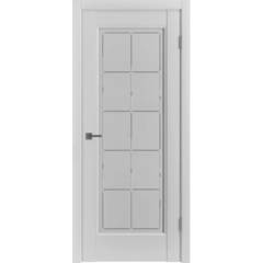 Межкомнатная дверь VFD (ВФД) Emalex 1 ДО со стеклом Cristal Cloud Emalex Steel (светло-серая матовая, без текстуры)