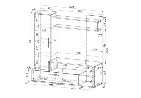 Гостиная Евро-2 венге / лоредо
