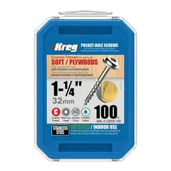 Шурупы с крупным шагом (нерж.) 1-1/4"-100 шт Kreg SML-C125S5-100-INT