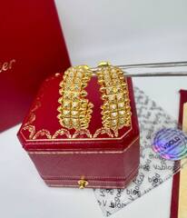 Серьги-конго CARTIER CLASH два ряда шипов с куб.цирконами VGOLD