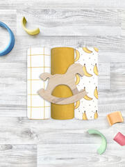 Сет из 3х пелёнок Mjölk Бананы/Mustard/Клетка