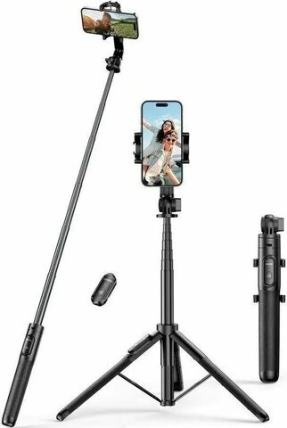 Селфи держатель UGREEN LP586 15062 Selfie Stick Tripod с пуьтом Bluetooth и изменяемой длиной 1,5м, Black