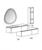 Cezares 50165 Раковина из искусственного мрамора, левосторонняя 50165, 102х46