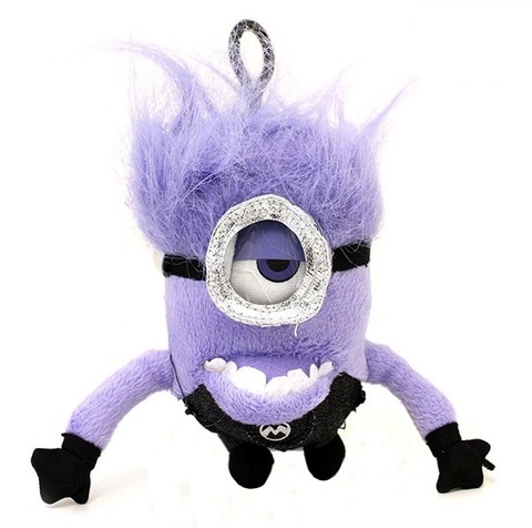 Despicable Me 2 Plush Bag Clip Purple Minion 1-Eye