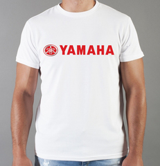 Футболка с принтом Ямаха (Yamaha) белая 0012