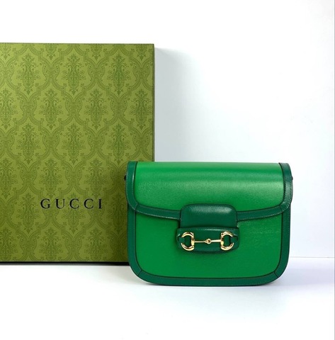 Маленькая сумка на плечо Gucci Horsebit 1955 зеленый/темно-зеленый