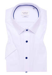 Сорочка мужская Eterna Slim Fit 1181-G171-00 белая с контрастной отделкой, короткий рукав
